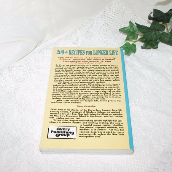 Cookbook 200+ RECIPES FOR LONGER LIFE 1994 Used Book Cooking - Picture 2 of 5